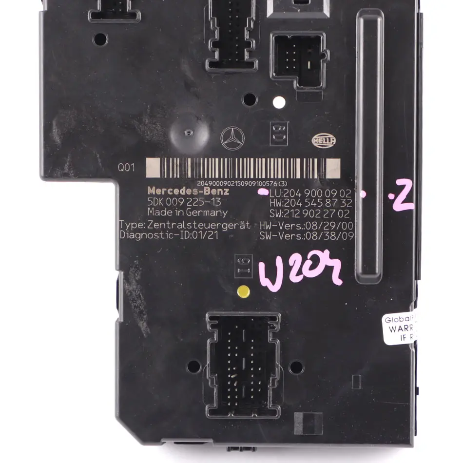 SAM Control Unit Module Mercedes W204 Rear - SKU A2049000902-2 - Part number A2049000902