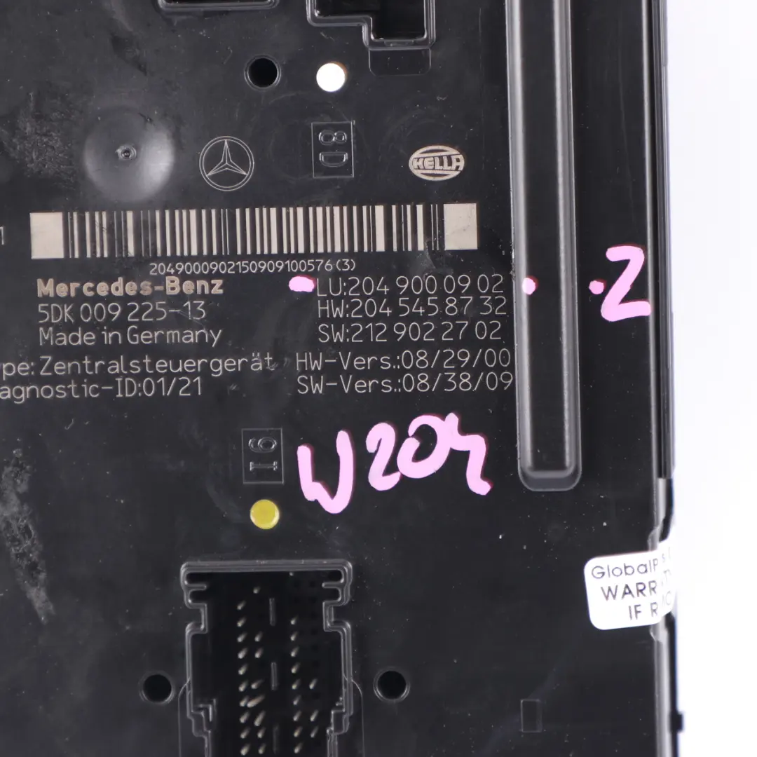 SAM Control Unit Module Mercedes W204 Rear - SKU A2049000902-2 - Part number A2049000902