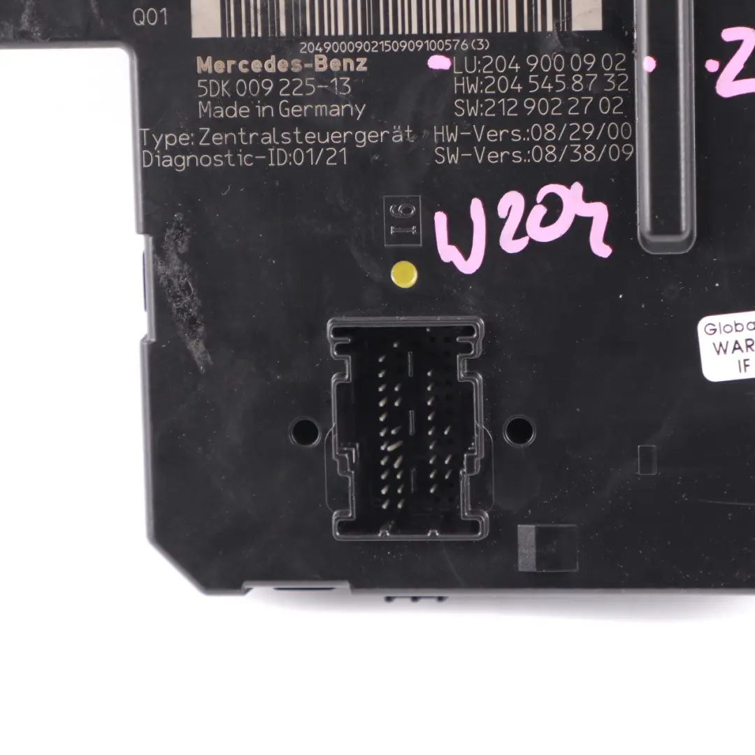SAM Control Unit Module Mercedes W204 Rear - SKU A2049000902-2 - Part number A2049000902