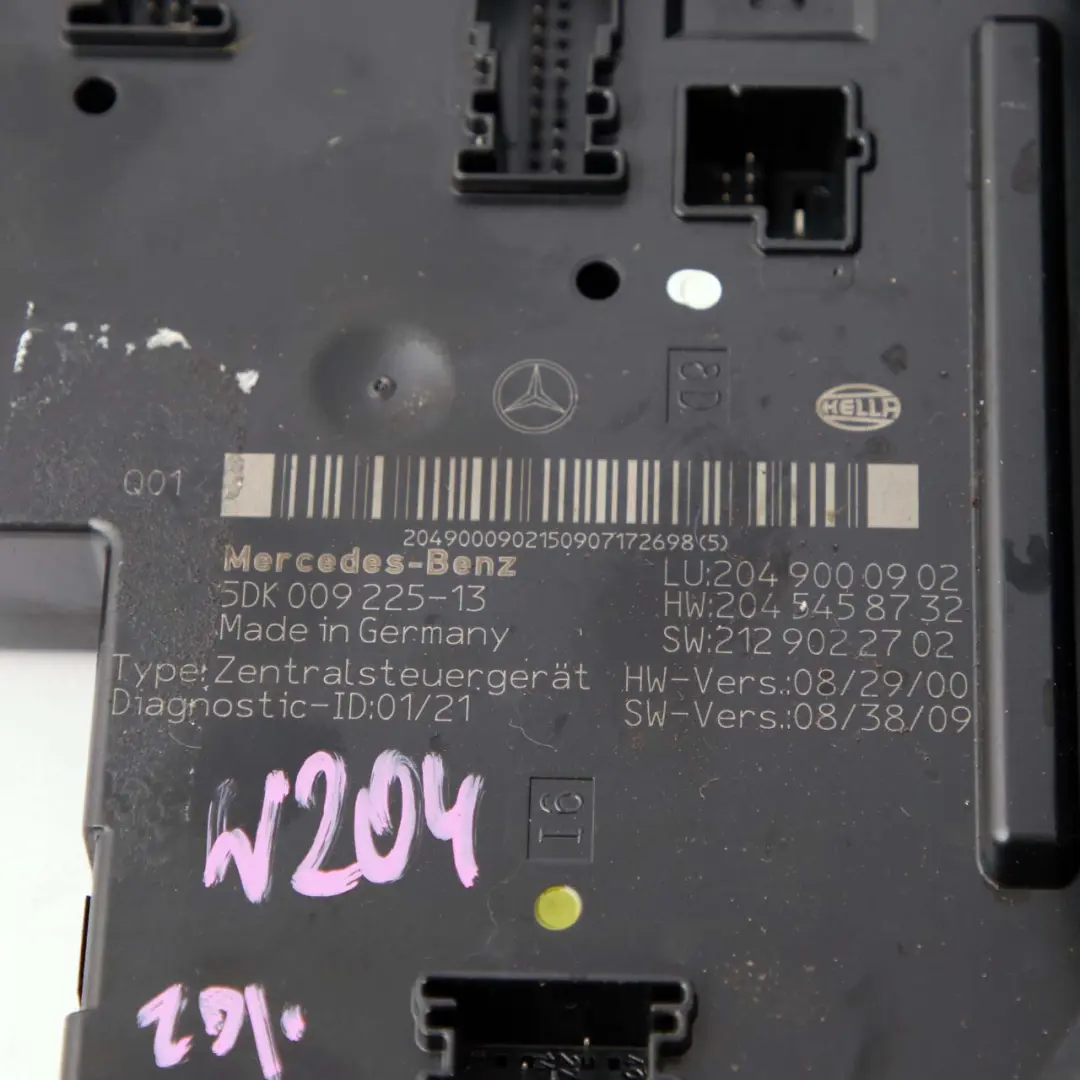  Fuse Box Mercedes W204 Rear SAM Relay Fuse Box Control Module - SKU A2049000902 - Part number A2049000902