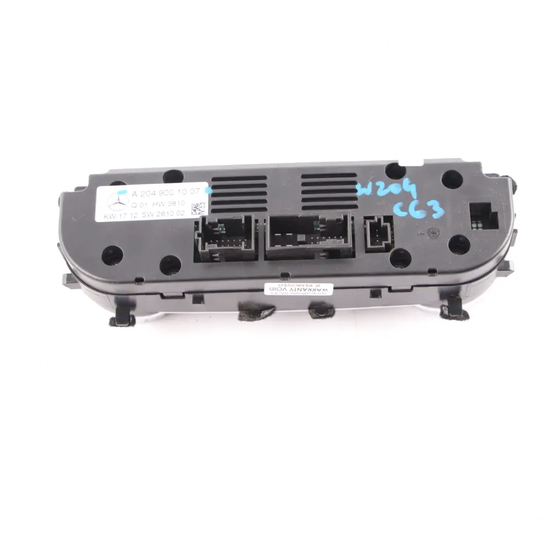 Heater Climate Control Switch Panel Air Conditioning to Mercedes W204 with Part number A2049001007 Mercedes W204 Heater Climate Control Switch Panel Air Conditioning - SKU A2049001007 - Part number A2049001007