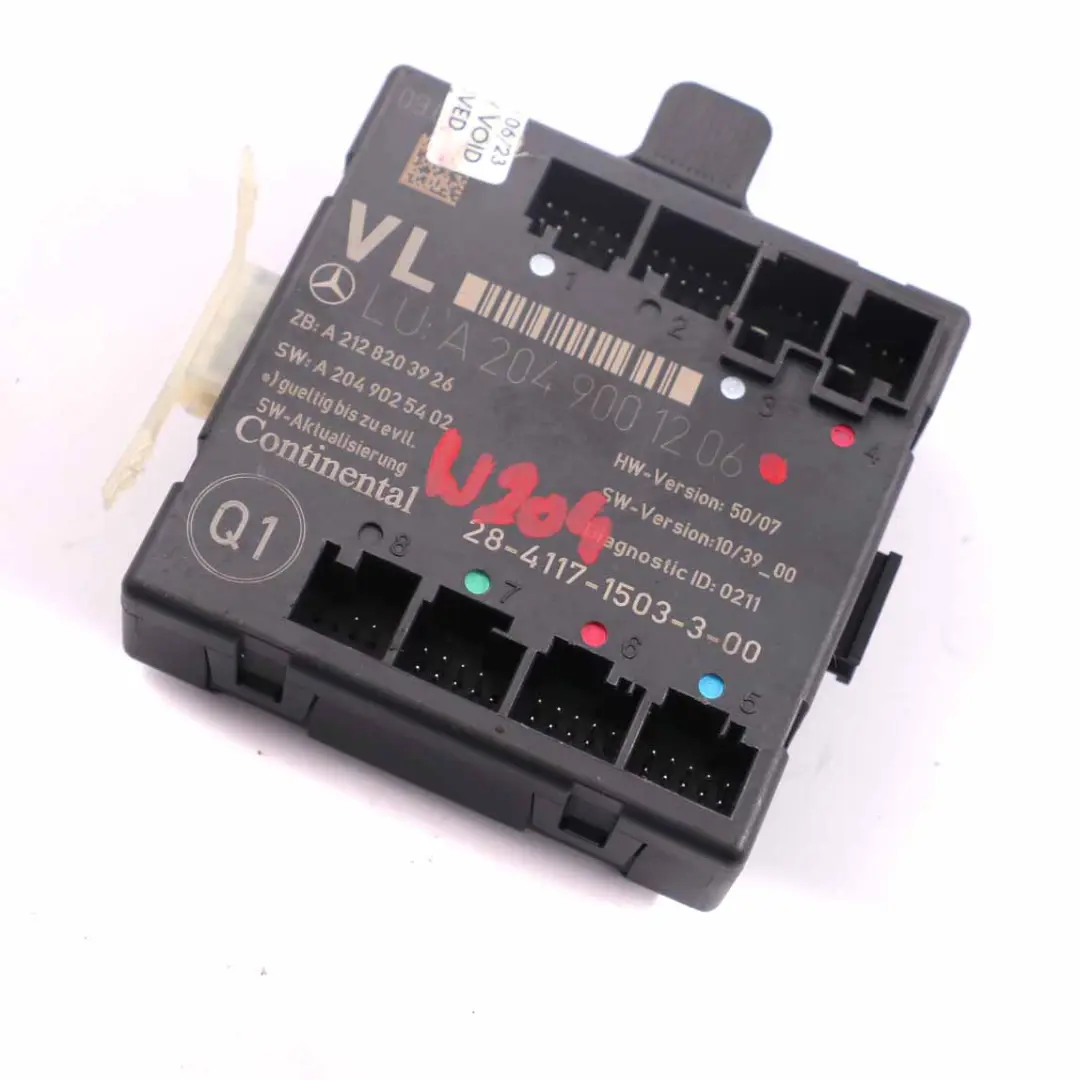 Door Module Front Left N/S Control Unit to Mercedes W204 Coupe with Part number A2049001206 Mercedes W204 Coupe Door Module Front Left N/S Control Unit - SKU A2049001206 - Part number A2049001206