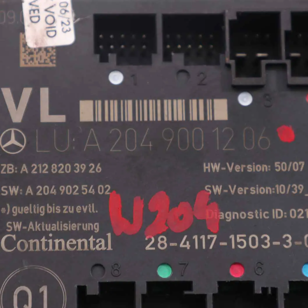 Coupé Modulo porta anteriore sinistro Unità controllo per Mercedes W204 con numero di parte A2049001206 Mercedes W204 Coupé Modulo porta anteriore sinistro Unità controllo - SKU A2049001206 - Numero di parte A2049001206