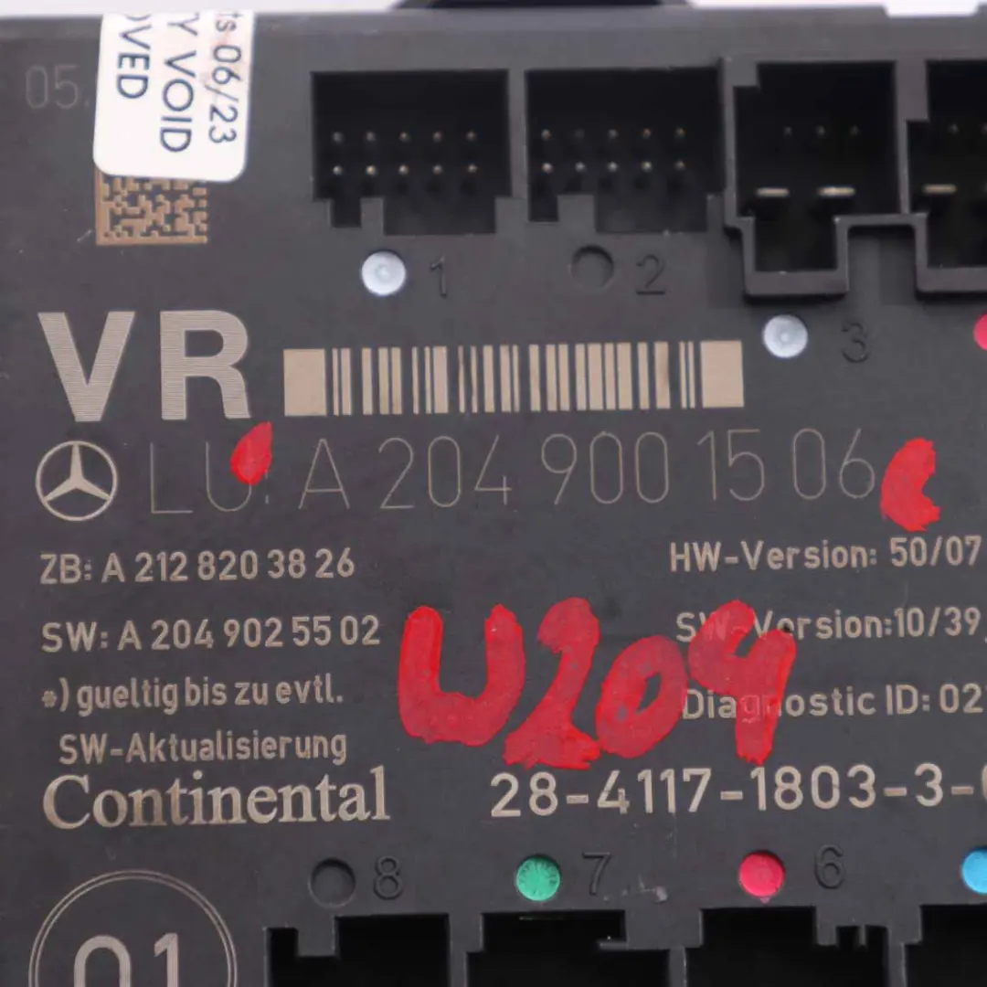 Mercedes W204 Coupe Door Module Front Right O/S Control Unit - SKU A2049001506 - Part number A2049001506