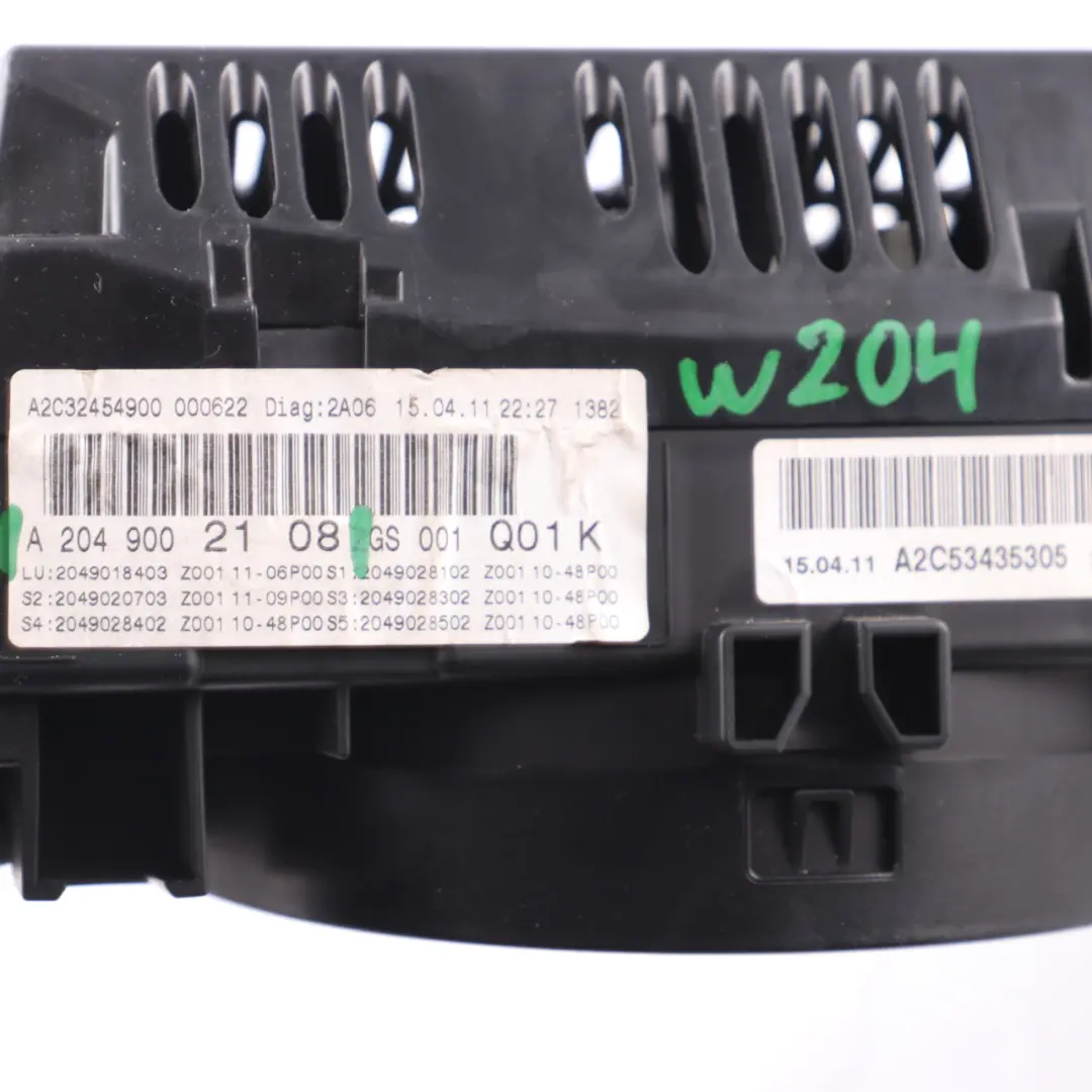  Mercede W204 Dashboard Instrument Cluster Spedometer MPH RPM Display - SKU A2049002108 - Part number A2049002108