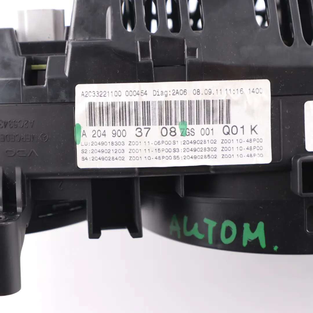 Dashboard Instrument Cluster Speedometer MPH Display to Mercedes W204 with Part number A2049003708 Mercedes W204 Dashboard Instrument Cluster Speedometer MPH Display - SKU A2049003708 - Part number A2049003708