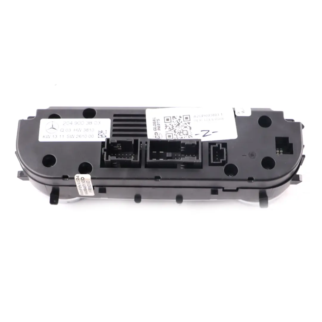 Condizionata Clima Riscaldatore Unità controllo per Mercedes W204 Aria con numero di parte A2049003803 Mercedes W204 Aria Condizionata Clima Riscaldatore Unità controllo - SKU A2049003803-1 - Numero di parte A2049003803
