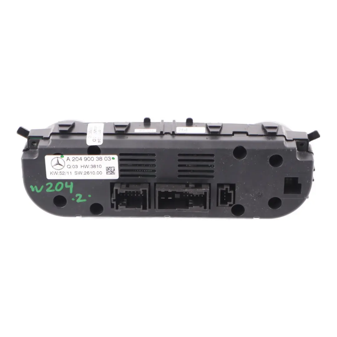 Pannello Controllo Clima Riscaldatore per Mercedes W204 con numero di parte A2049003803 Mercedes W204 Pannello Controllo Clima Riscaldatore - SKU A2049003803 - Numero di parte A2049003803