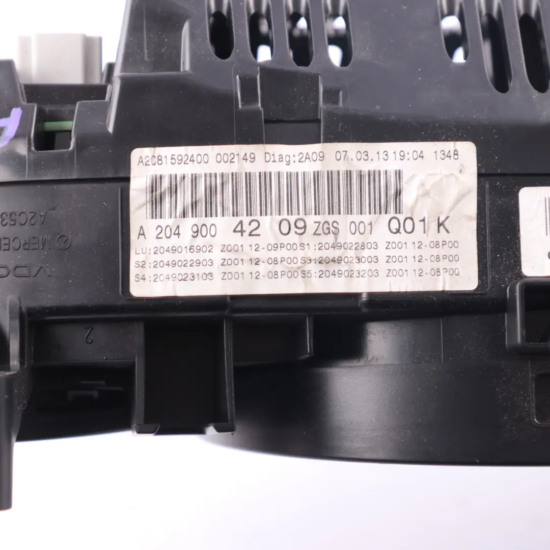 Instrument Cluster Gauge Speedo Automatic to Mercedes W204 Petrol with Part number A2049004209 Mercedes W204 Petrol Instrument Cluster Gauge Speedo Automatic - SKU A2049004209-2 - Part number A2049004209