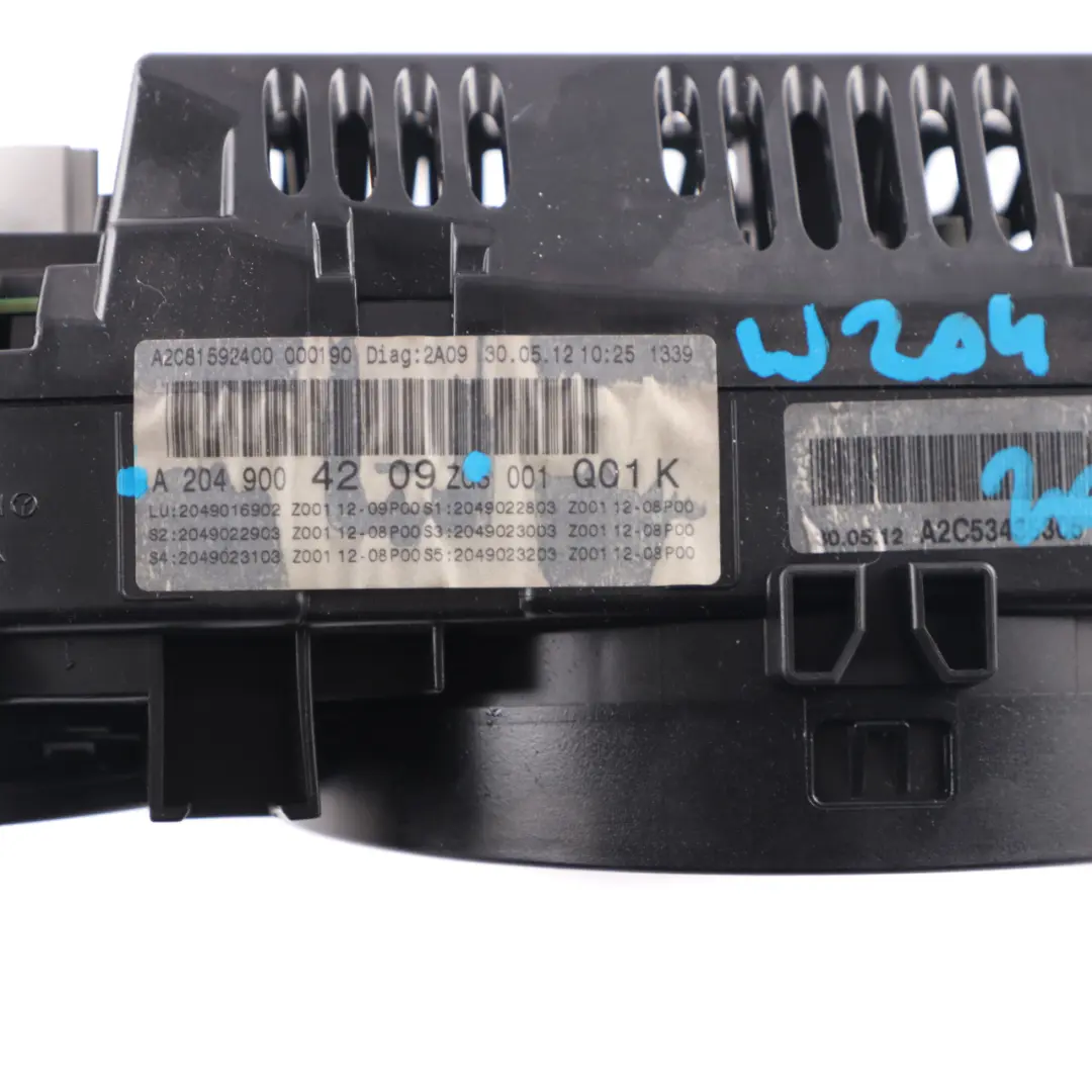 Instrument Cluster Gauge Speedo RPM Automatic to Mercedes W204 Petrol with Part number A2049004209 Mercedes W204 Petrol Instrument Cluster Gauge Speedo RPM Automatic - SKU A2049004209 - Part number A2049004209
