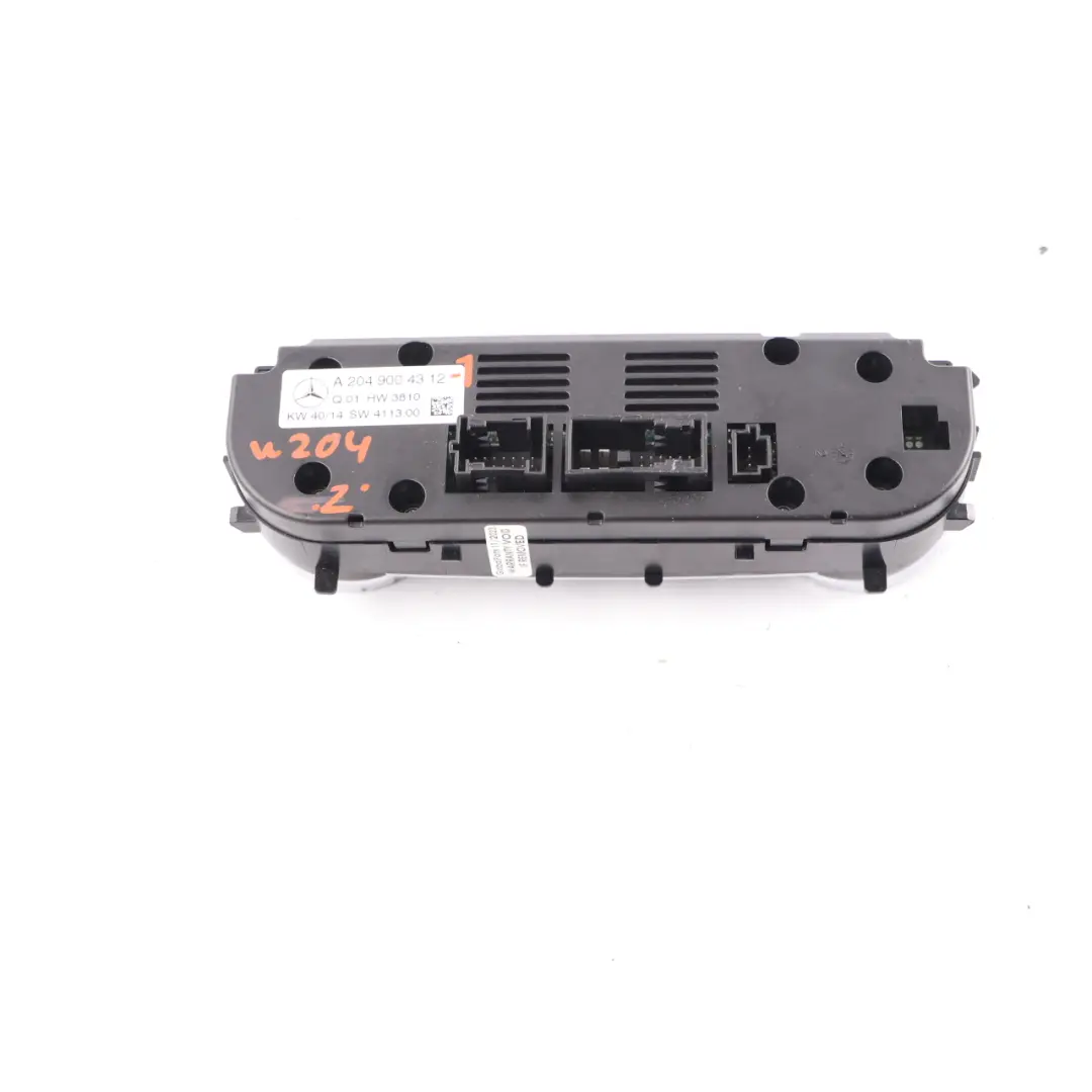 Mercedes W204 CLS C218 Air Con Climate Control Heater Switch Panel - SKU A2049004312-1 - Part number A2049004312