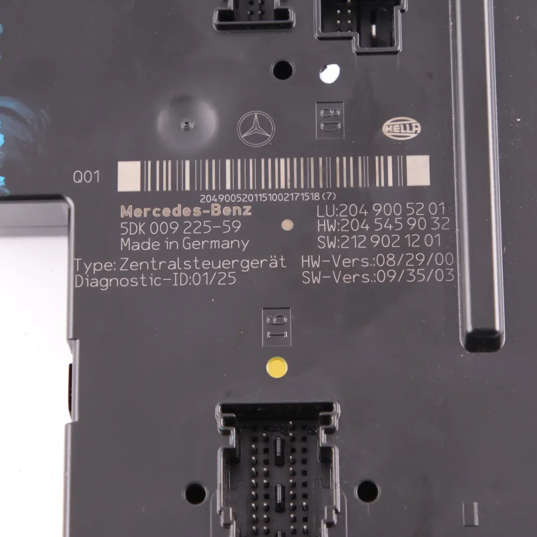  SAM Módulo Mercedes W204 Unidad Control Eléctrico Caja De Fusibles - SKU A2049005201 - Número de pieza A2049005201