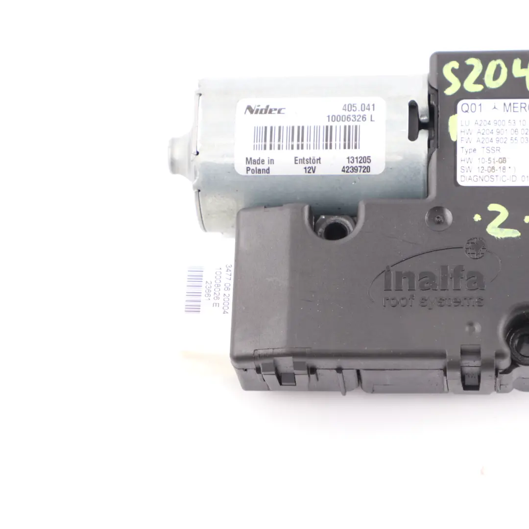 Techo corredizo panorámico Motor control solar para Mercedes S204 W204 con número de pieza A2049005310 Mercedes S204 W204 Techo corredizo panorámico Motor control solar - SKU A2049005310 - Número de pieza A2049005310