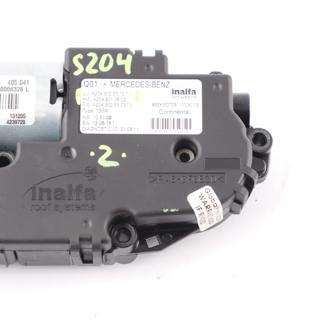 Mercedes S204 W204 Tetto panoramico scorrevole Motore controllo - SKU A2049005310 - Numero di parte A2049005310