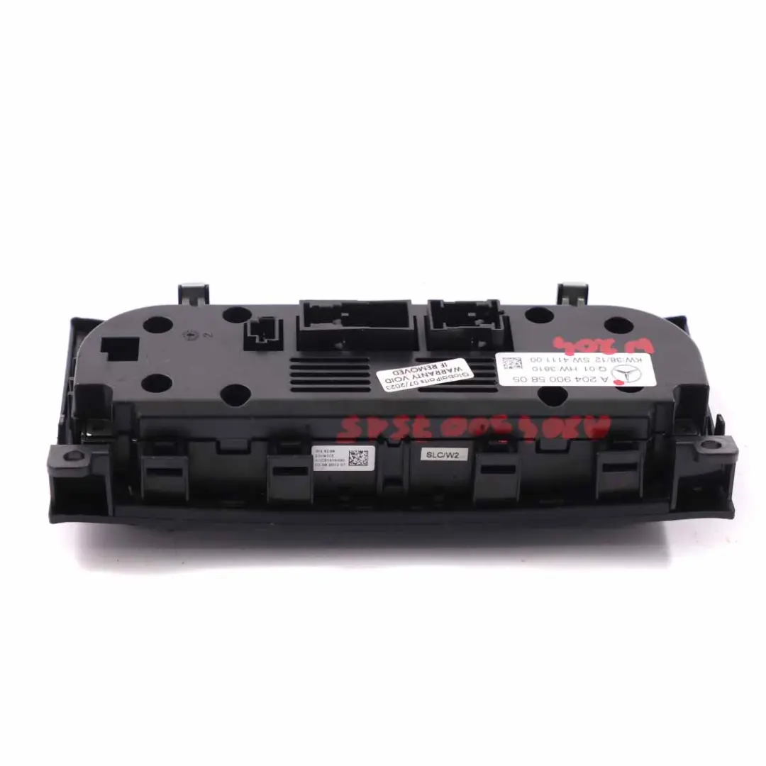 Panel Klimatyzacji do Mercedes W204 o numerze A2049005805 Mercedes W204 Panel Klimatyzacji - SKU A2049005805 - Numer Części A2049005805