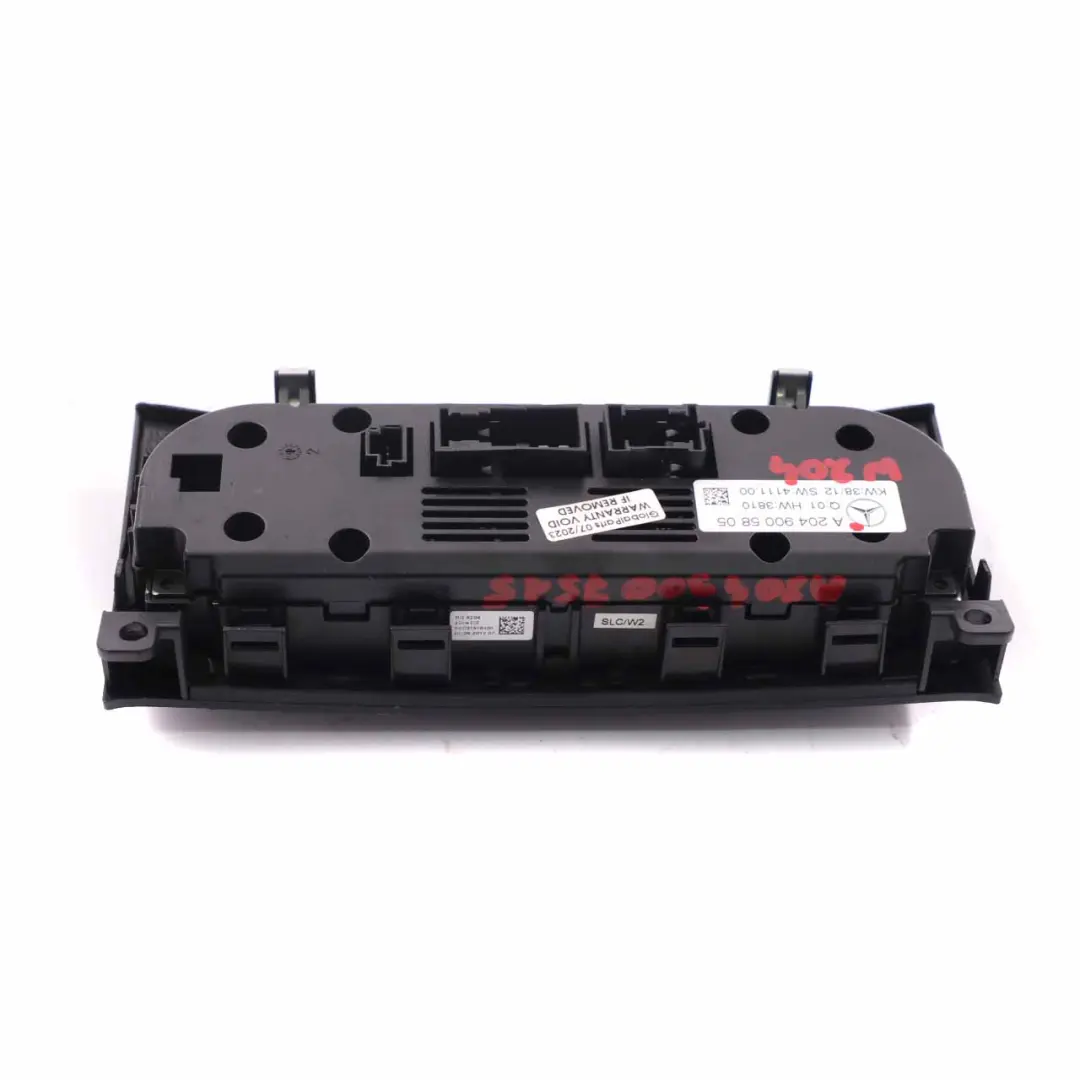 Panel aire Mercedes W204 Climatización Interruptor Acondicionamiento para con número de pieza A2049005805 Panel aire Mercedes W204 Climatización Interruptor Acondicionamiento - SKU A2049005805 - Número de pieza A2049005805