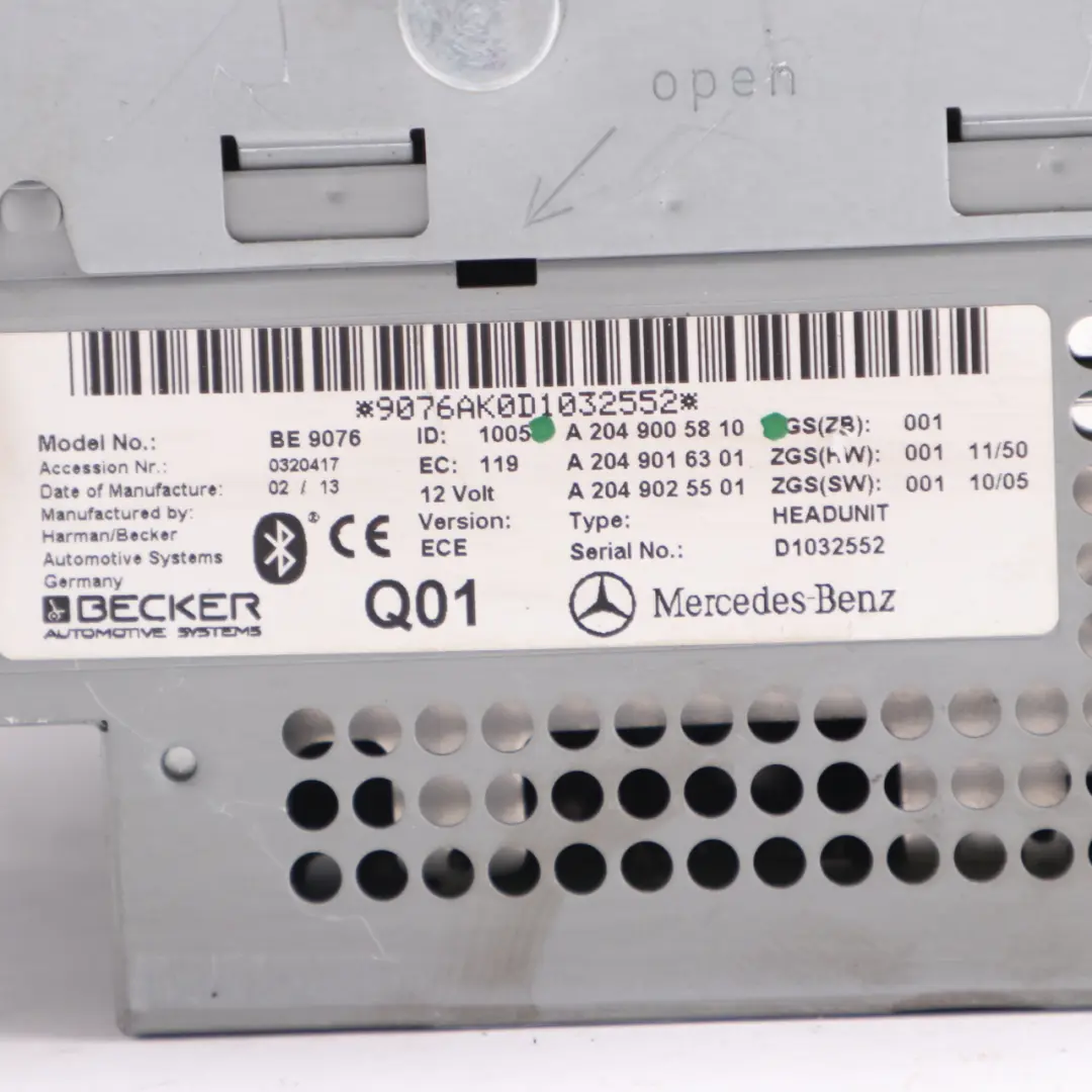 Mercedes W204 Navigation CD Player Radio Stereo Sat Nav Head Unit - SKU A2049005810 - Part number A2049005810