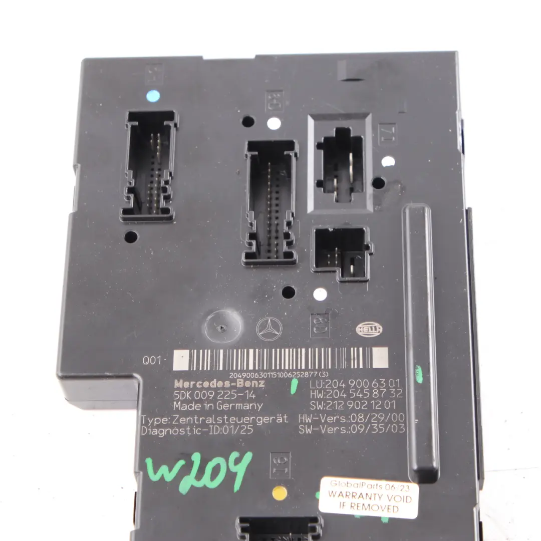 Mercedes W204 Modulo SAM posteriore Scatola fusibili Unità Controllo - SKU A2049006301 - Numero di parte A2049006301