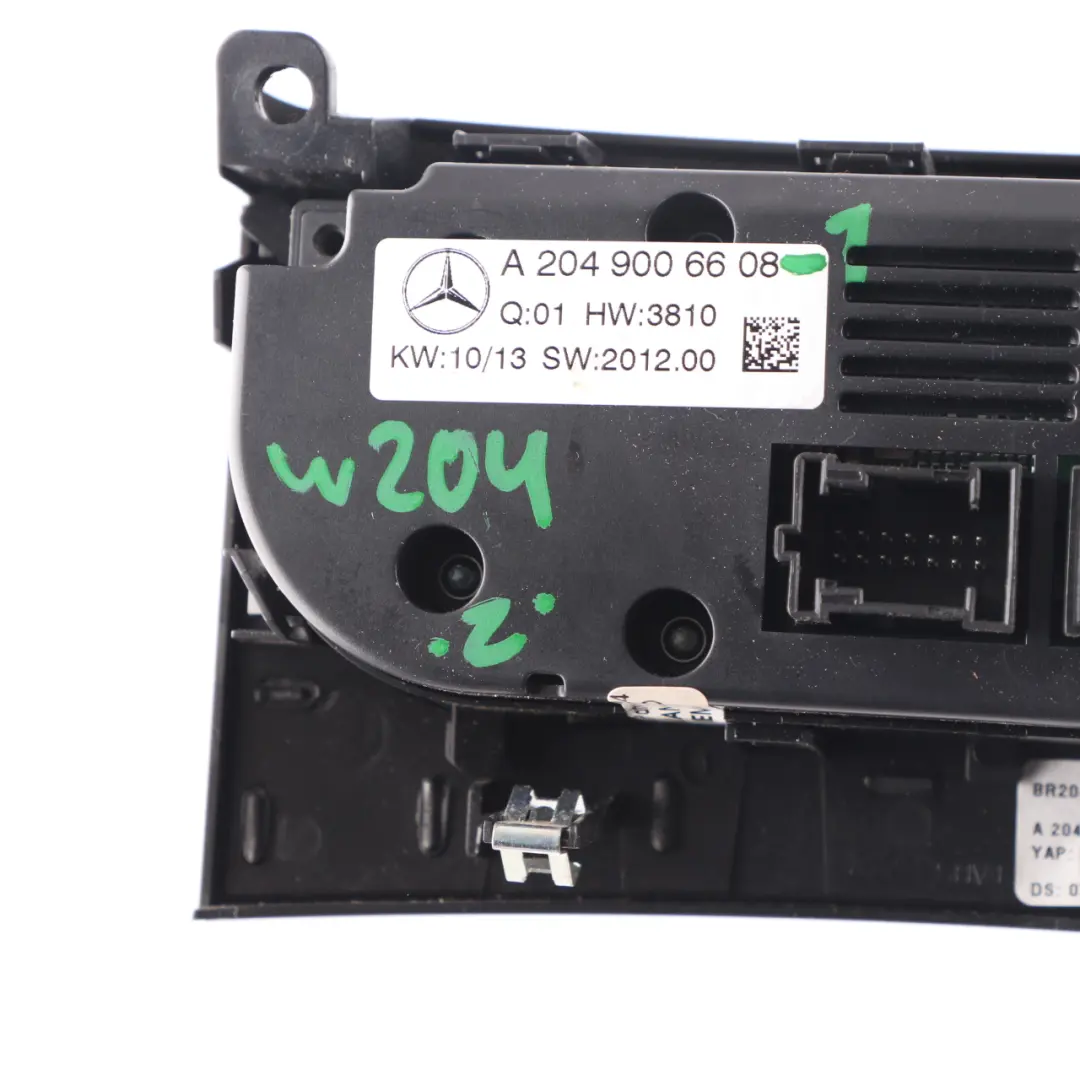 Mercedes W204 Air Conditioning Unit Control Switch Panel Module - SKU A2049006608-1 - Part number A2049006608