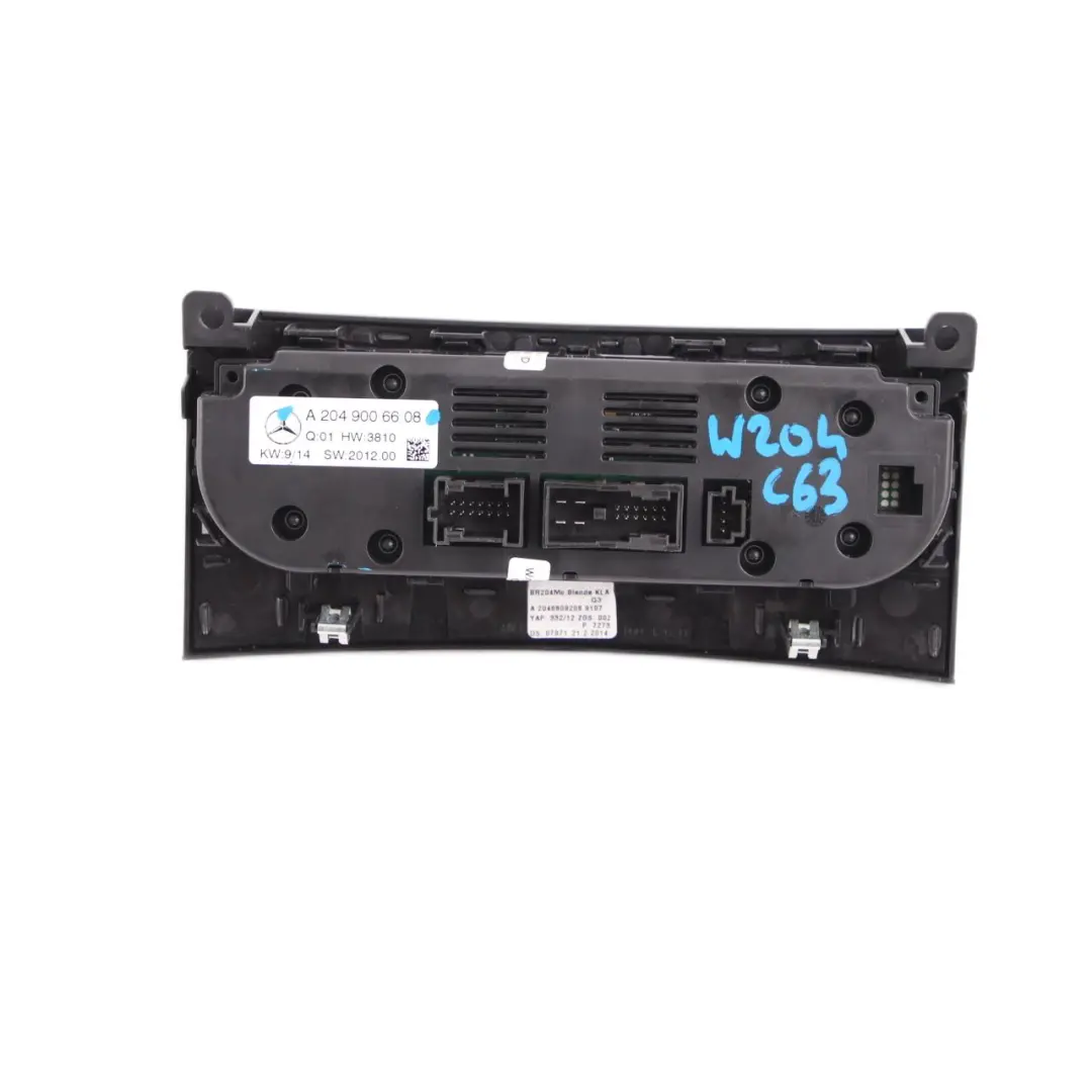 Module panneau commande de l'unité de climatisation pour Mercedes W204 à propos du numéro de pièce A2049006608 Mercedes W204 Module panneau commande de l'unité de climatisation - SKU A2049006608 - Numéro de pièce A2049006608
