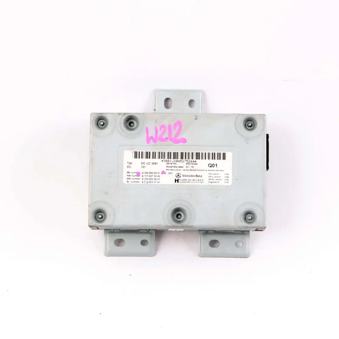 Mercedes W212 Media Interface Control Unit Módulo Multimedia - SKU A2049009301 - Número de pieza A2049009301