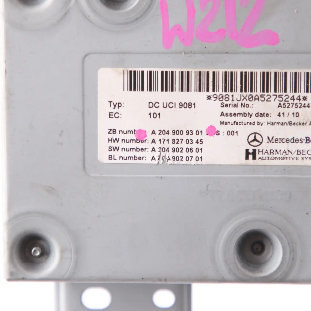 Mercedes W212 Media Interface Control Unit Módulo Multimedia - SKU A2049009301 - Número de pieza A2049009301