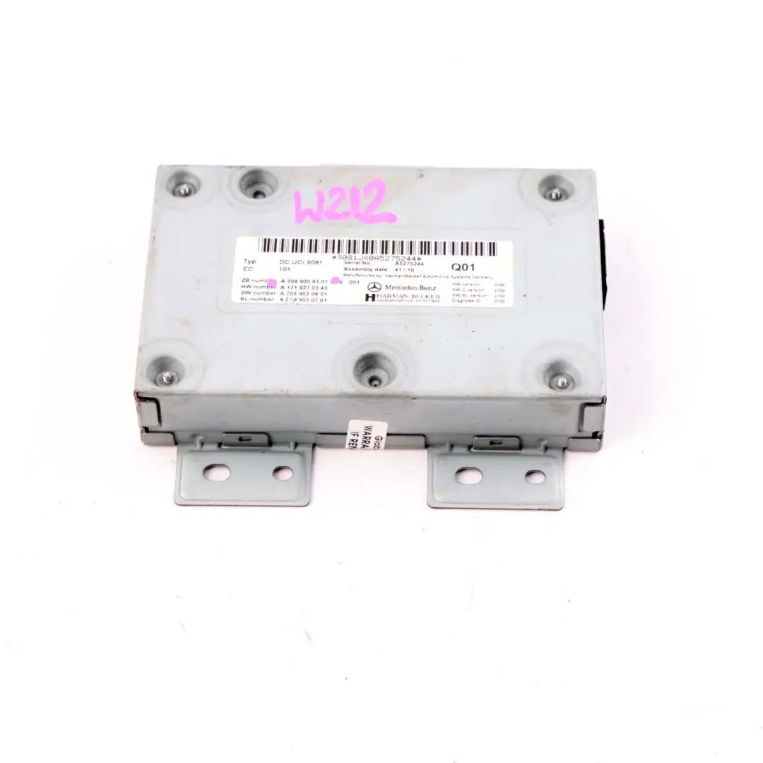 Mercedes W212 Media Interface Control Unit Módulo Multimedia - SKU A2049009301 - Número de pieza A2049009301