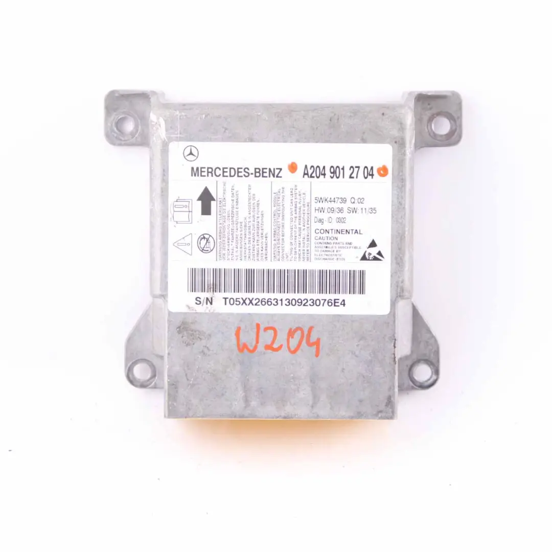 ECU Unidad Control Choque Módulo Sensor Impacto para Mercedes W204 con número de pieza A2049012704 Mercedes W204 ECU Unidad Control Choque Módulo Sensor Impacto - SKU A2049012704 - Número de pieza A2049012704