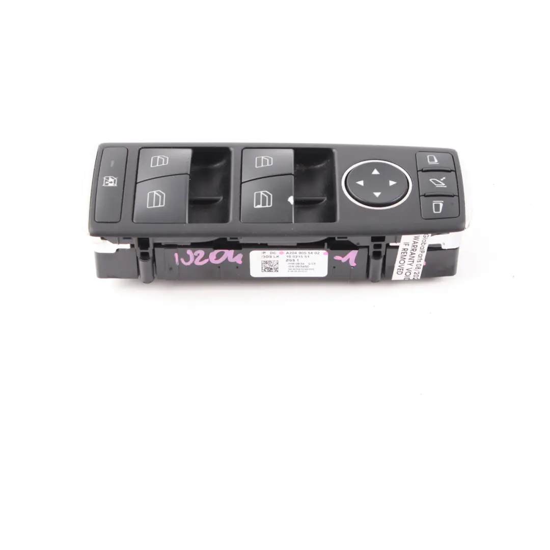 Mercedes W204 W212 Interrupteur fenêtre Bouton porte avant conducteur - SKU A2049055402-1 - Numéro de pièce A2049055402