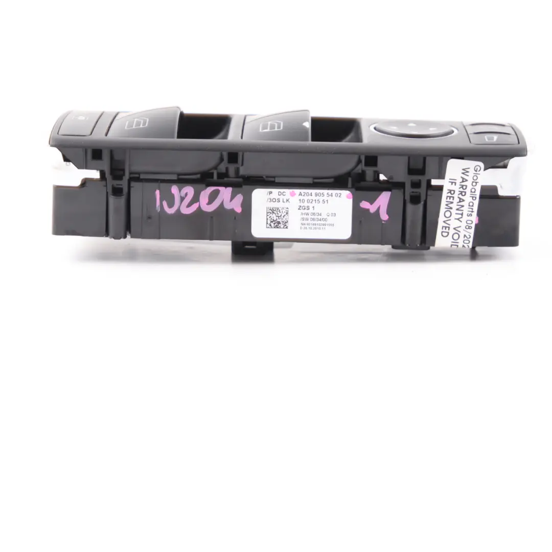 Mercedes W204 W212 Interrupteur fenêtre Bouton porte avant conducteur - SKU A2049055402-1 - Numéro de pièce A2049055402