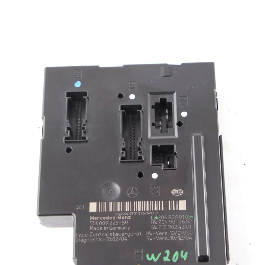Mercedes W204 SAM Módulo Unidad de Control Caja de Fusibles Relé Trasero - SKU A2049060105 - Número de pieza A2049060105
