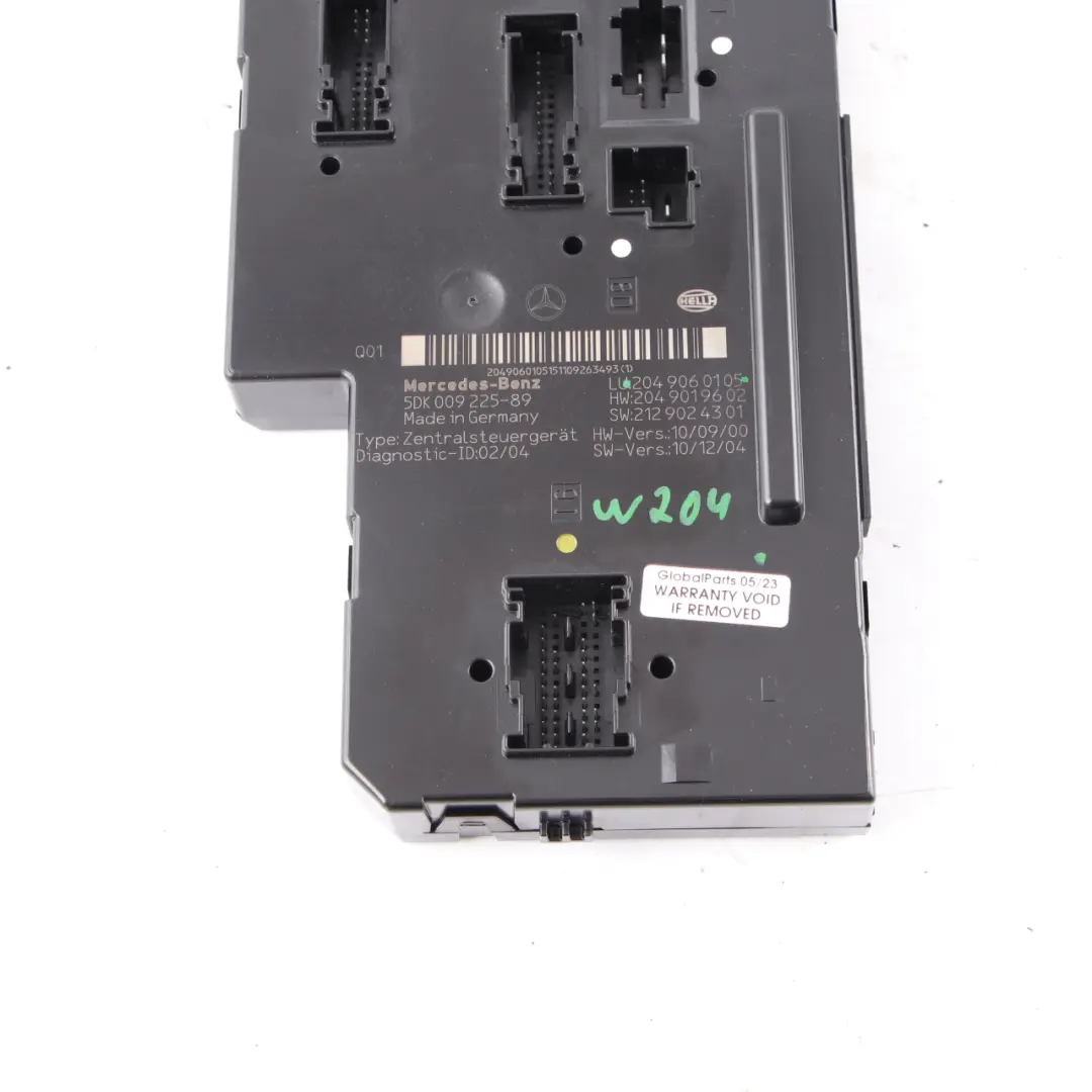 Mercedes W204 SAM Módulo Unidad de Control Caja de Fusibles Relé Trasero - SKU A2049060105 - Número de pieza A2049060105