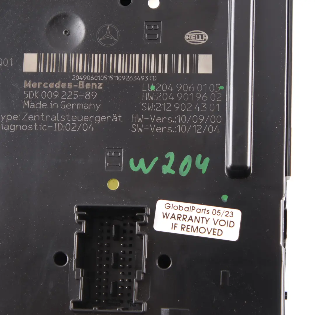 Mercedes W204 SAM Steuergerät Modul Sicherungskasten Relais hinten - SKU A2049060105 - Teilenummer A2049060105