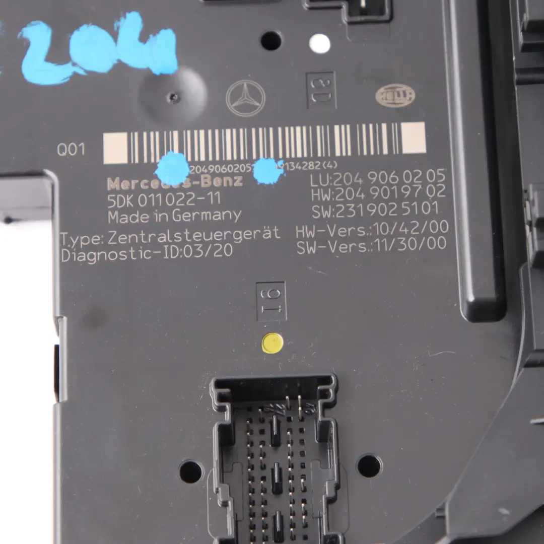 Mercedes C204 Rear SAM Module Fuse Box Relay Control Unit - SKU A2049060205-1 - Part number A2049060205