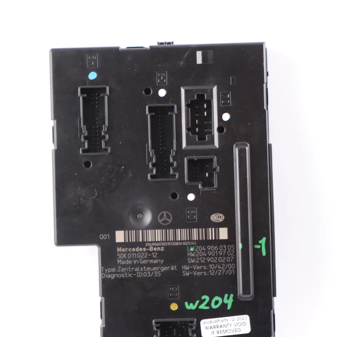 Mercedes W204 SAM Module Control Unit Rear - SKU A2049060305-1 - Part number A2049060305
