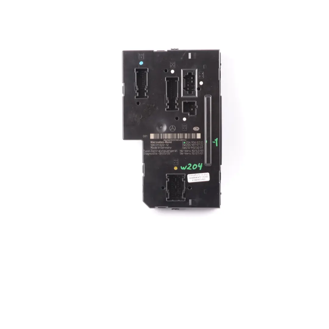 SAM Module Mercedes W204 Control Unit Electrical Fuse Box Unit - SKU A2049060305 - Part number A2049060305
