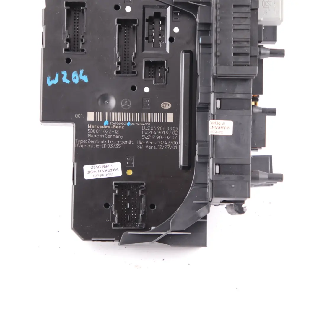  SAM Módulo Mercedes W204 Unidad Control Eléctrico Caja Fusibles - SKU A2049060305 - Número de pieza A2049060305