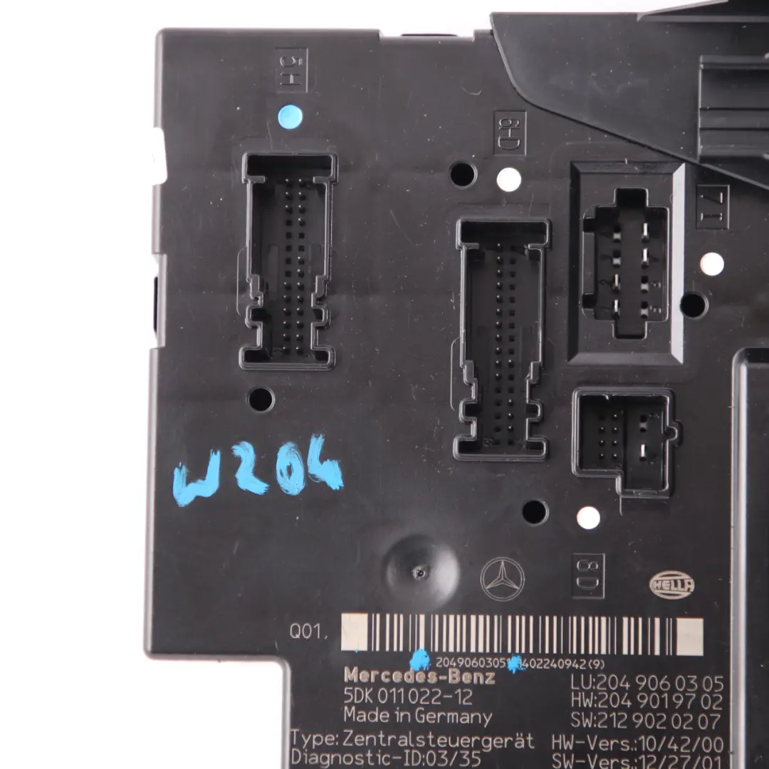  SAM Module Mercedes W204 Control Unit Electrical Fuse Box Unit - SKU A2049060305 - Part number A2049060305