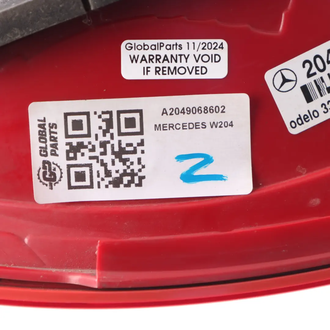 Lamp Light Tail Light Side Panel Right O/S to Mercedes W204 Saloon Rear with Part number A2049068602 Mercedes W204 Saloon Rear Lamp Light Tail Light Side Panel Right O/S - SKU A2049068602 - Part number A2049068602
