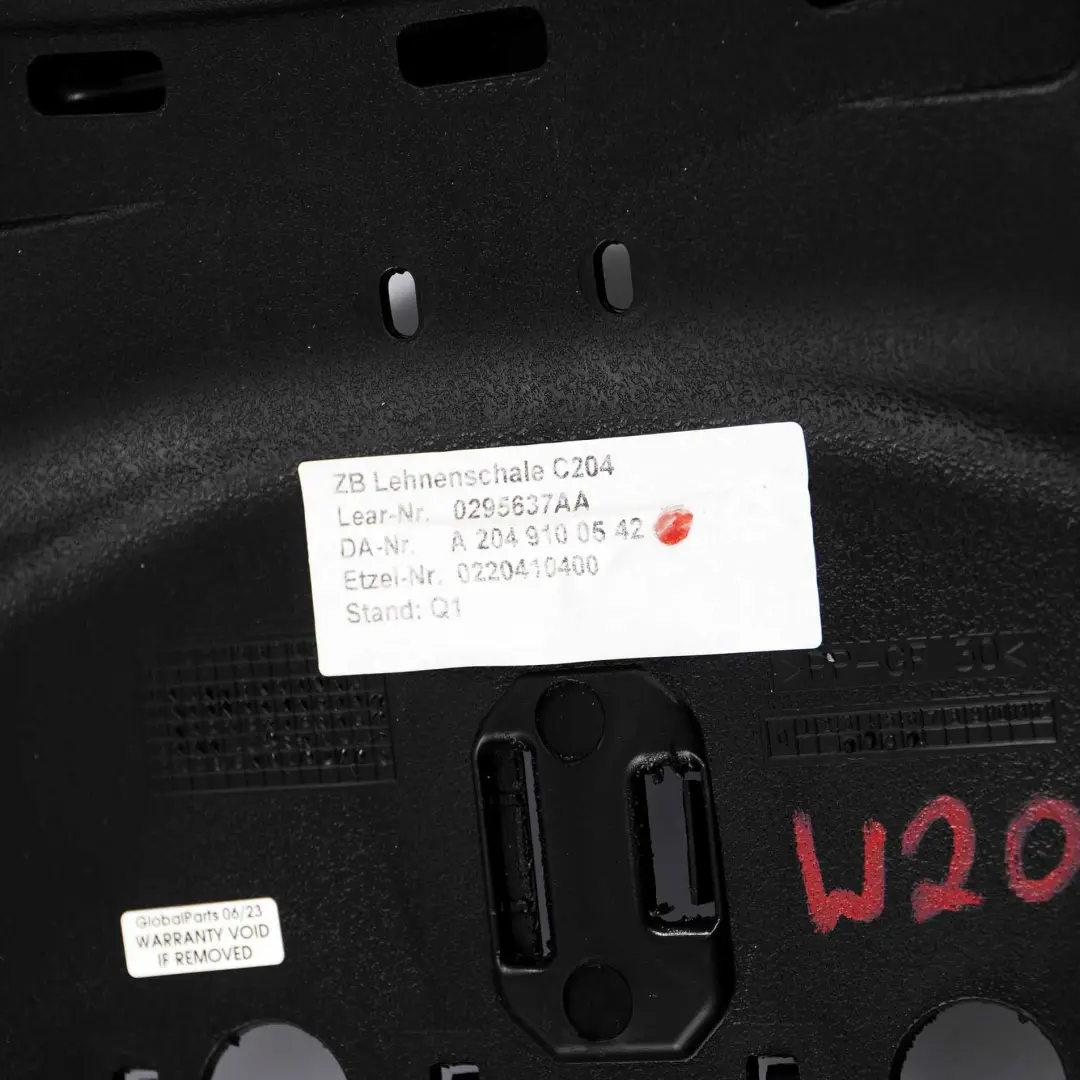  Funda de Asiento Mercedes C204 Trasero Recubrimiento Montaje AMG - SKU A2049100542 - Número de pieza A2049100542