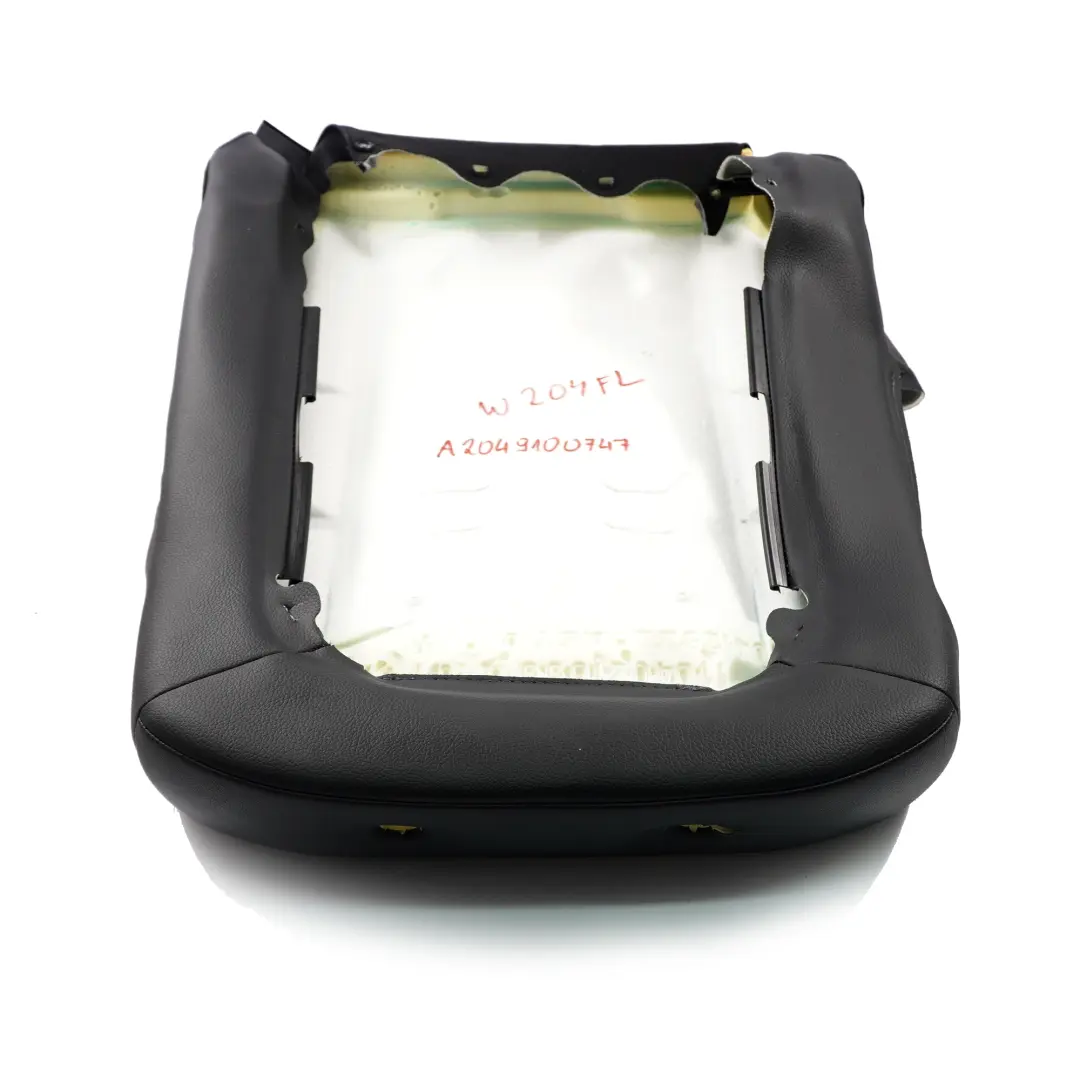 Backrest Front Left N/S Back Cover Black Imitation Leather to Mercedes W204 Seat with Part number A2049100747 Mercedes W204 Seat Backrest Front Left N/S Back Cover Black Imitation Leather - SKU A2049100747 - Part number A2049100747