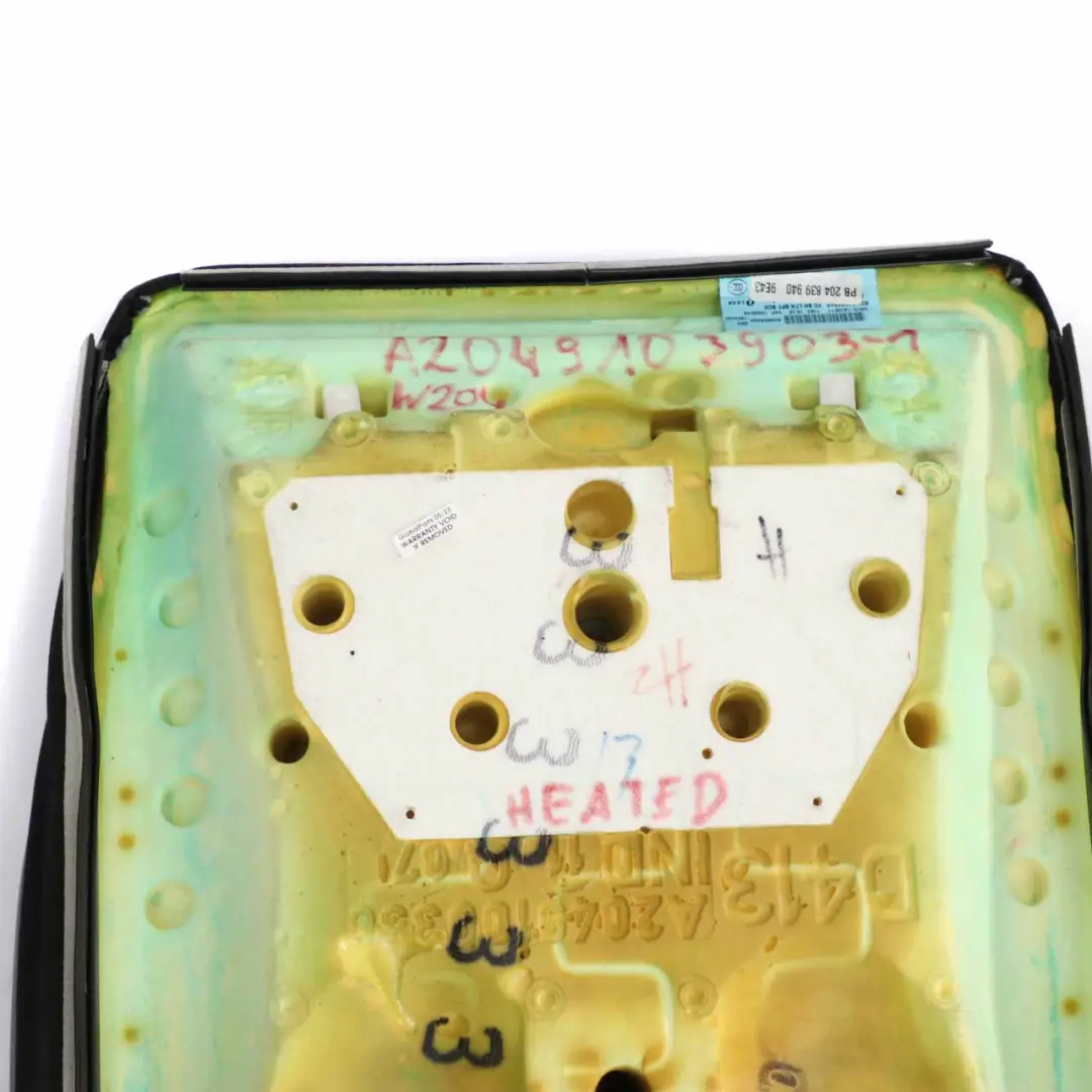 Mercedes W204 Coprisedile riscaldato anteriore sinistro sedile pelle nera - SKU A2049103903-1 - Numero di parte A2049103903