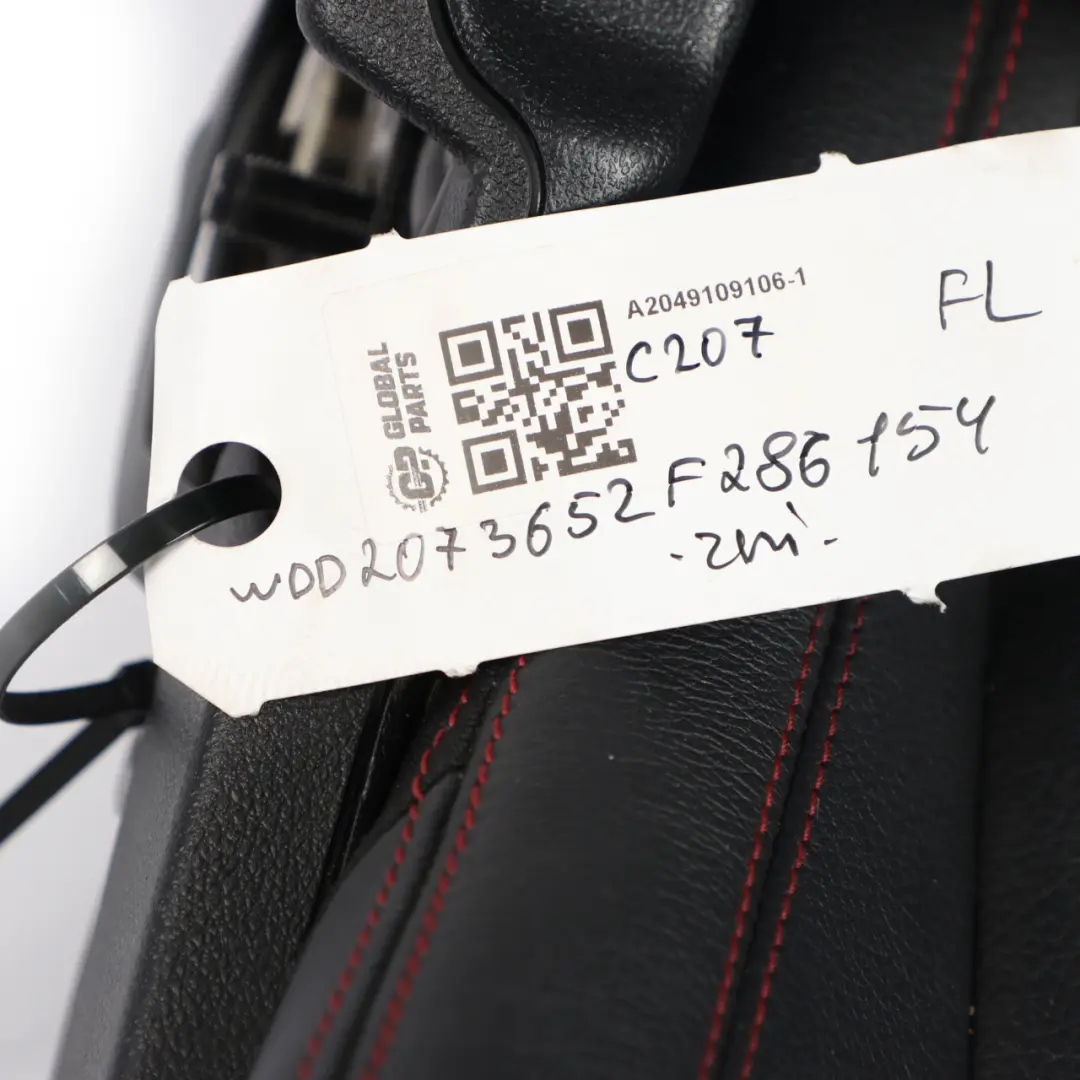  Front Seat Mercedes C204 C207 A207 Left N/S Leather Black Heated Red Threads - SKU A2049109106-1 - Part number A2049109106
