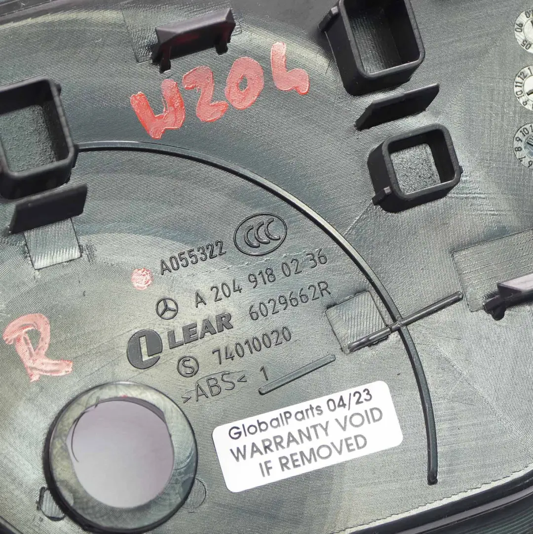 Mercedes W204 Asiento Ajuste Manija Palanca Cubierta Delantera Derecha - SKU A2049180236 - Número de pieza A2049180236