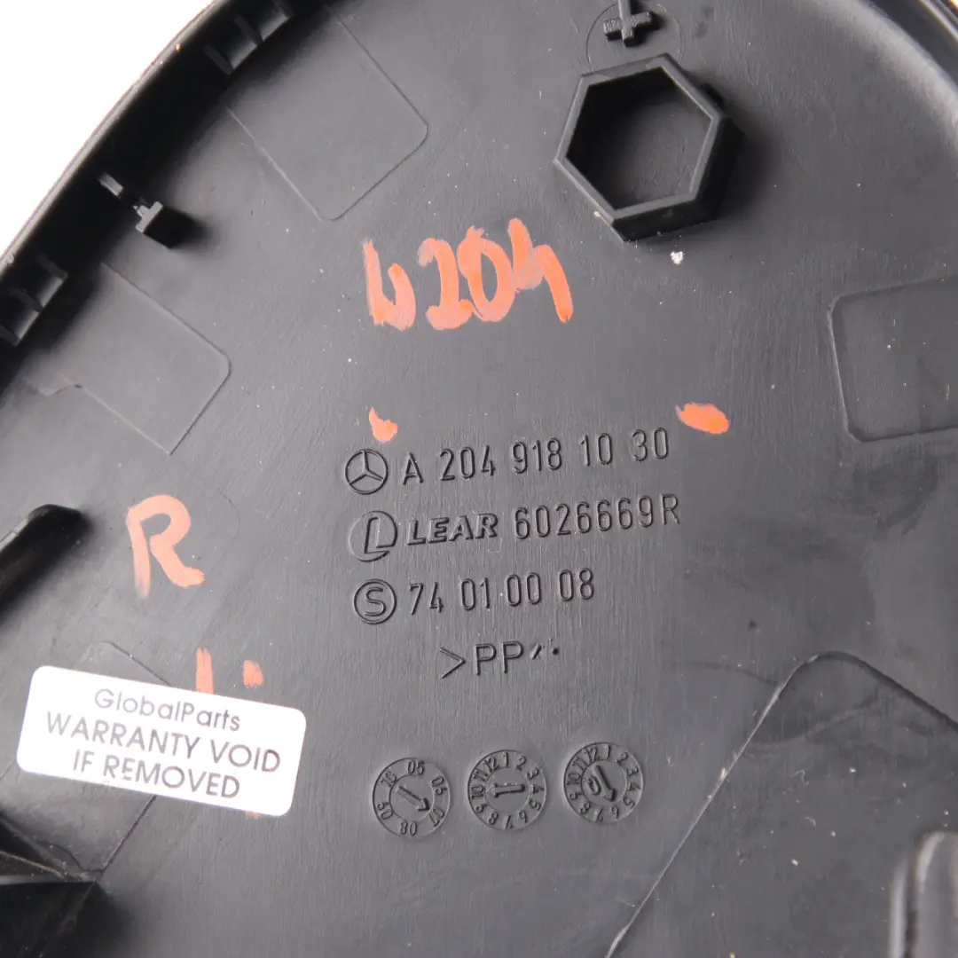  Coprisedile anteriore Mercedes W204 interno Rifinitura destra Nero - SKU A2049181030 - Numero di parte A2049181030