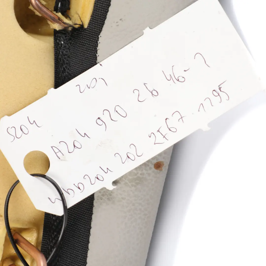 Asiento Trasero Banqueta Recubrimiento Gris Imitacion Cuero para Mercedes W204 con número de pieza A2049202646 Mercedes W204 Asiento Trasero Banqueta Recubrimiento Gris Imitacion Cuero - SKU A2049202646-1 - Número de pieza A2049202646