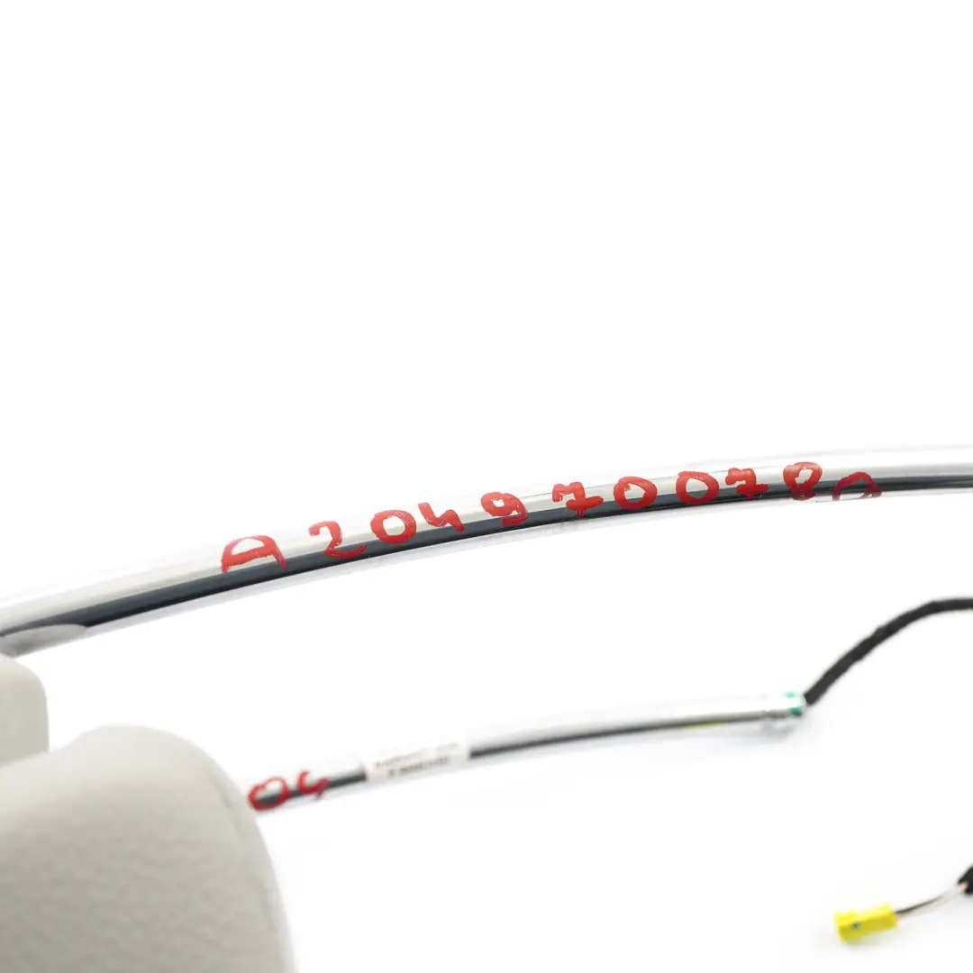 Mercedes W204 Zagłówek Fotela Przedniego Lewy Prawy Szara Imitacja Skóry - SKU A2049700780 - Numer Części A2049700780