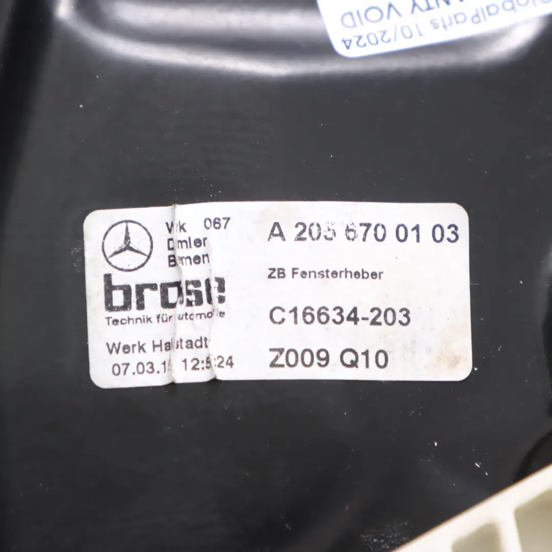 Mercedes A238 Rear Left N/S Window Regulator Lifter Panel Motor - SKU A2056700303-1 - Part number A2056700303