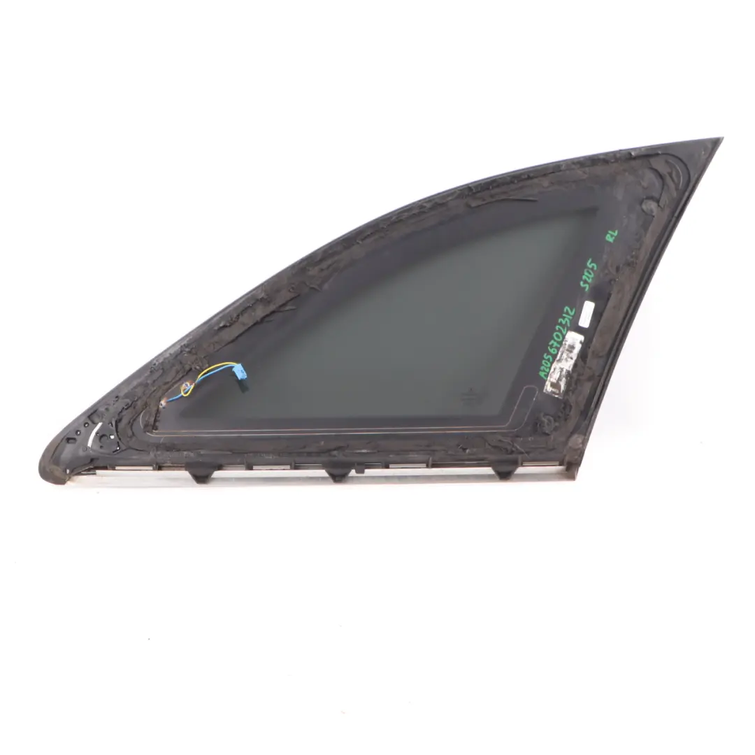Side Window Quarter Glass Rear Left N/S Black to Mercedes S205 Estate with Part number A2056702312 Mercedes S205 Estate Side Window Quarter Glass Rear Left N/S Black - SKU A2056702312 - Part number A2056702312