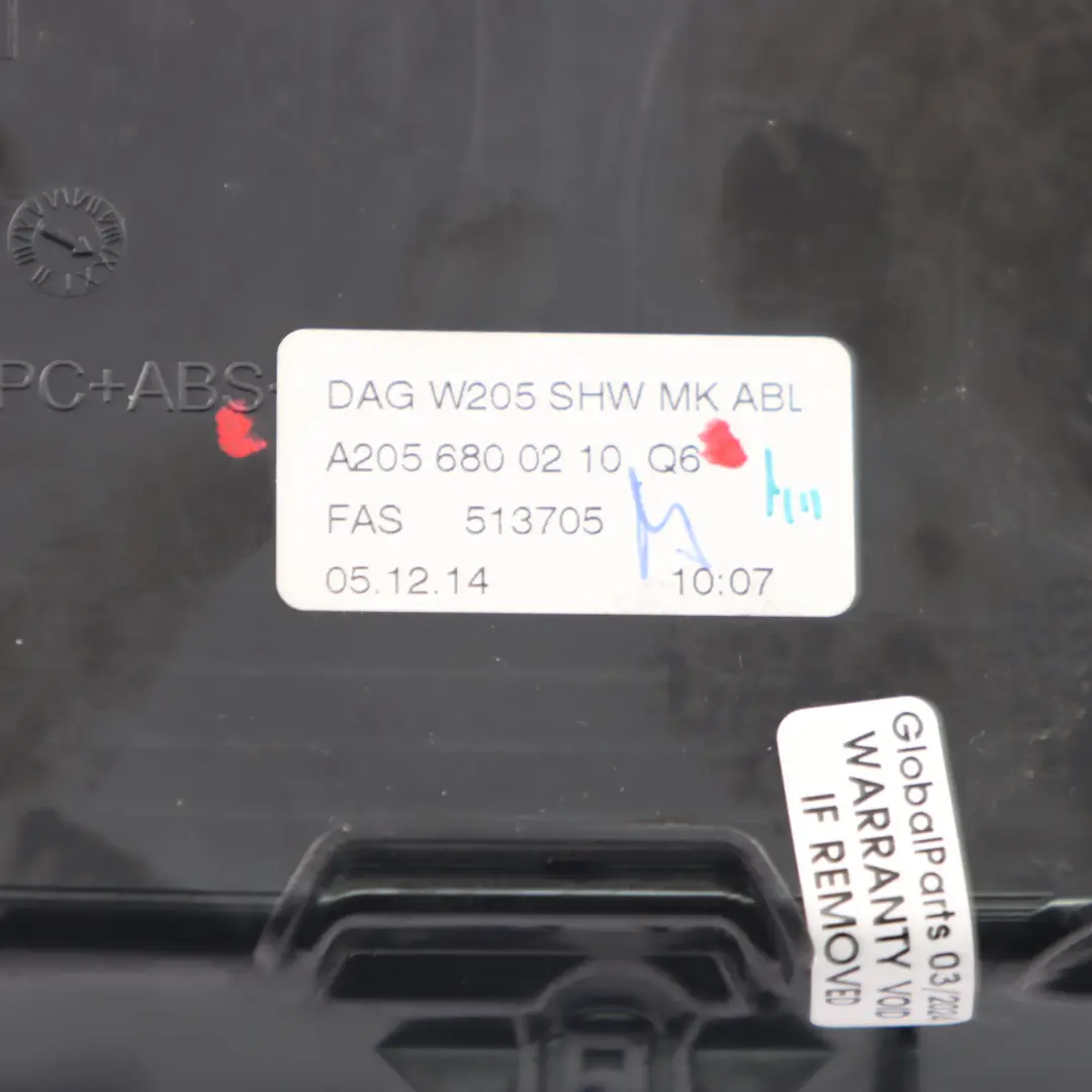 Mercedes W205 Innenraum Mittelkonsole Ablagefach Panel schwarz - SKU A2056800210 - Teilenummer A2056800210